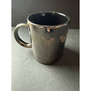 Disney Parks Exclusive Etched Metallic Glitter Mickey Mouse Black Coffee Tea Mug